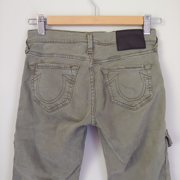 True Religion Halle Super Skinny Cargo Pants Olive Green Size 25 - Picture 8 of 16